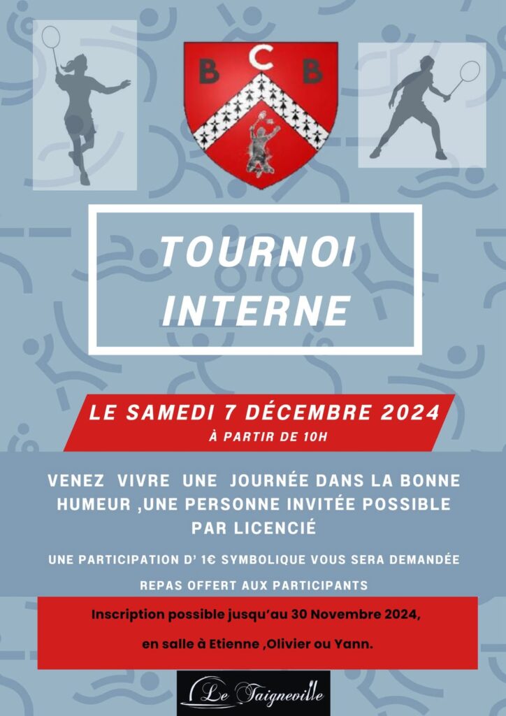 Tournoi interne du BCB – Une journée sportive et conviviale le 7 décembre !